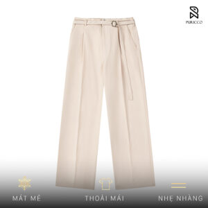 Quần Âu Nam Ống Suông Rộng Hàn Quốc Form Rộng, Chất Lụa Mềm Mịn Puricco Flowline Pants QA01
